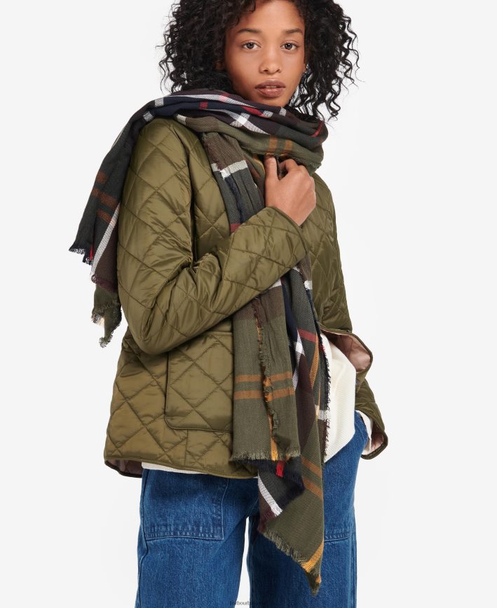 ирис/морско синьо шал lucinda тартан 4FN2BH2447 Жени Barbour аксесоари