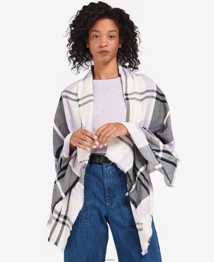 ирис/морско синьо шал lucinda тартан 4FN2BH2452 Жени Barbour аксесоари