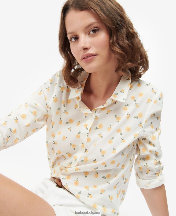 облачен/многокучешки печат сафари риза 4FN2BH1608 Жени Barbour облекло