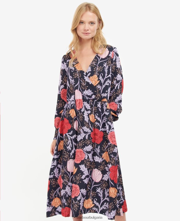 морско флорално нахла рокля 4FN2BH1864 Жени Barbour облекло