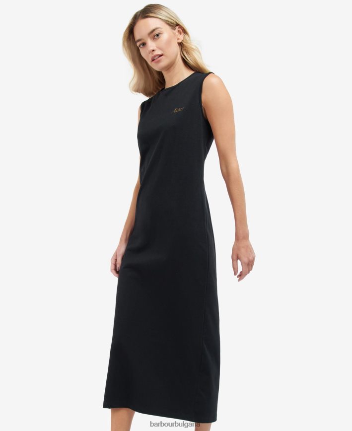 класическо черно рокля от трико 4FN2BH1873 Жени Barbour облекло