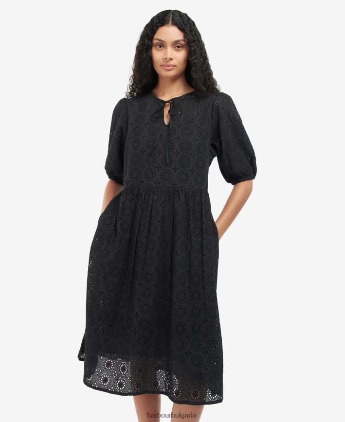 черен рокля на кристи 4FN2BH1899 Жени Barbour облекло