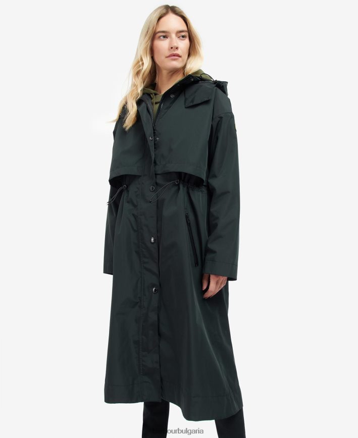 палмово зелено водоустойчив тренчкот crossfields 4FN2BH1532 Жени Barbour облекло