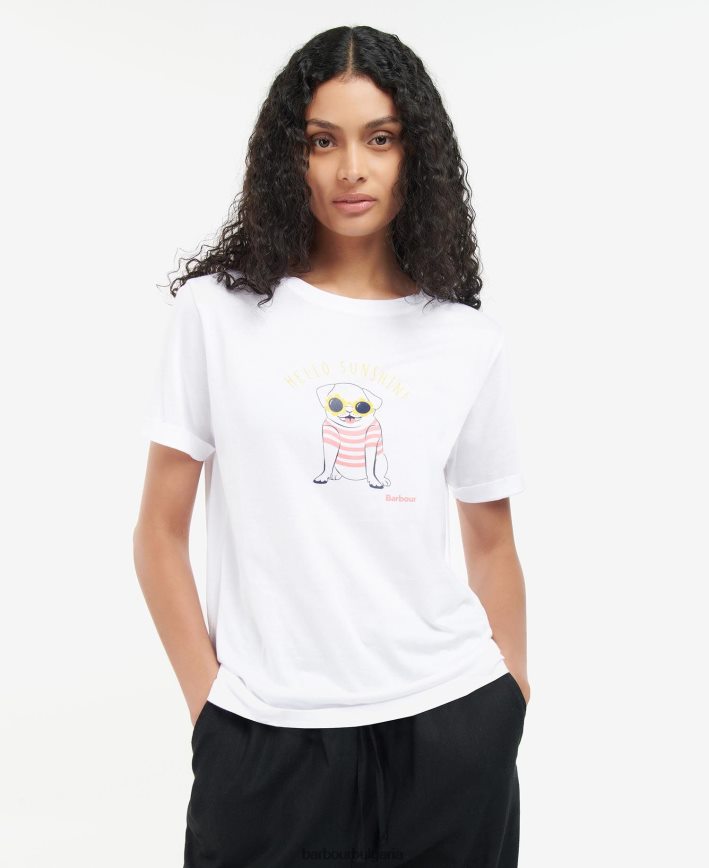 бяло тениска на Адисън 4FN2BH1666 Жени Barbour облекло