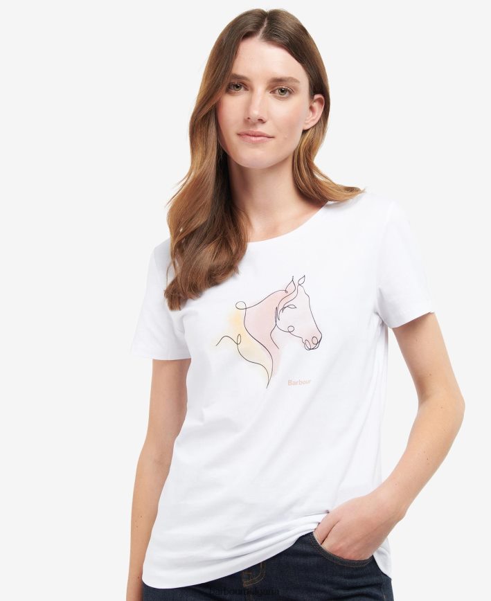 класическо бяло хвойнова тениска 4FN2BH1673 Жени Barbour облекло