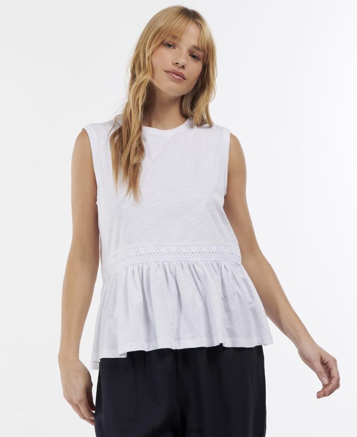 бяло върха на върба 4FN2BH1723 Жени Barbour облекло