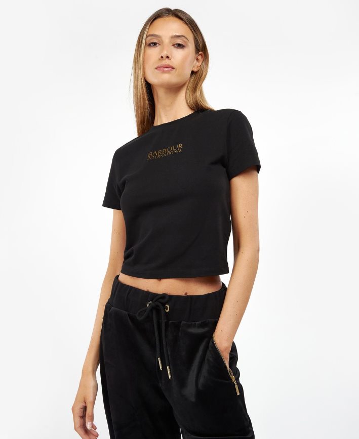 класическо черно тениска claremont 4FN2BH1760 Жени Barbour облекло