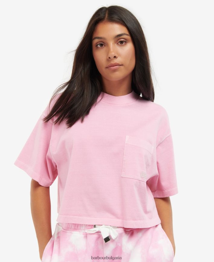 розово смачкване galica top 4FN2BH1730 Жени Barbour облекло