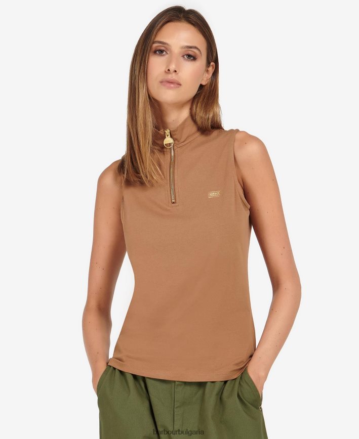 класическо черно kasuki горнище с половин цип 4FN2BH1702 Жени Barbour облекло