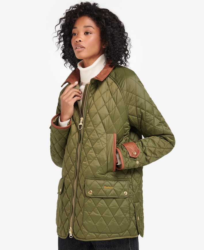 черен/древен ватирано яке келхам 4FN2BH1462 Жени Barbour облекло