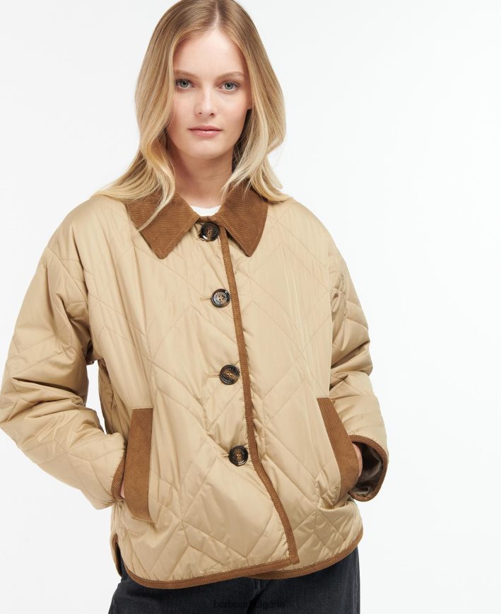 тъмно синьо/древна топола капитонирана шапка на бара 4FN2BH1493 Жени Barbour облекло