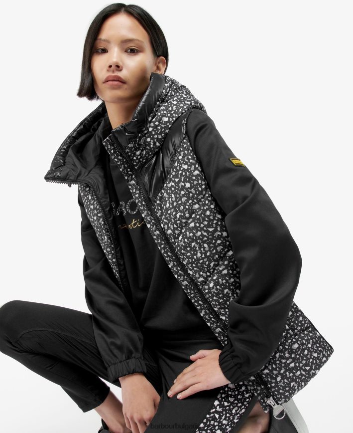 терацо/черно ватирана пот с принт на кондор 4FN2BH1500 Жени Barbour облекло