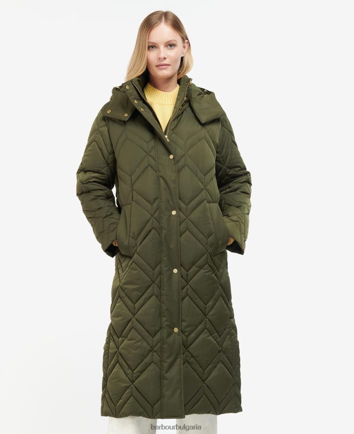 тартан от черна/древна папрат ватирано яке cassius 4FN2BH1442 Жени Barbour облекло