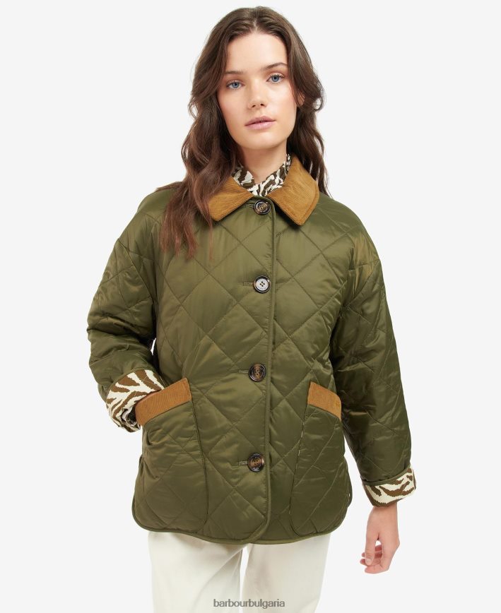 тъмен флот/лимеренция/небе двустранно ватирано яке grandsden 4FN2BH1461 Жени Barbour x House of Hackney облекло