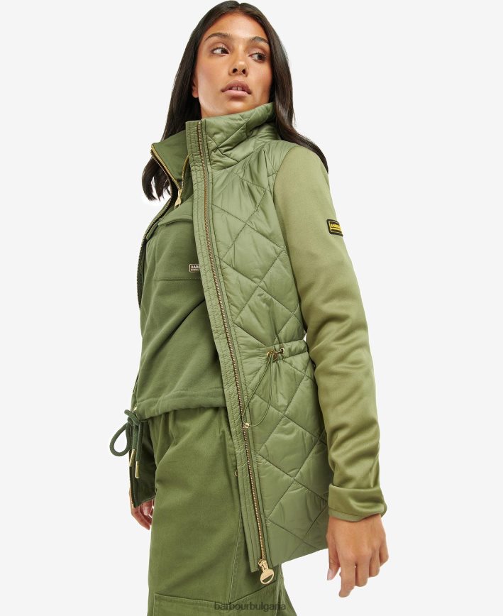 среднощно зелено ватирано яке jensons 4FN2BH1491 Жени Barbour облекло
