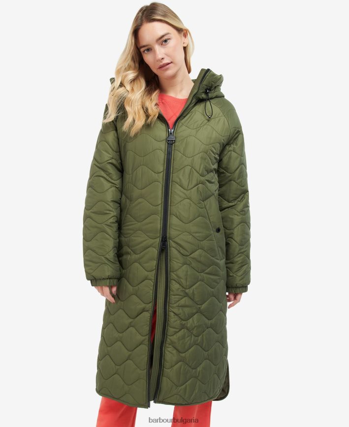 палмово зелено ватирано яке roland 4FN2BH1449 Жени Barbour облекло