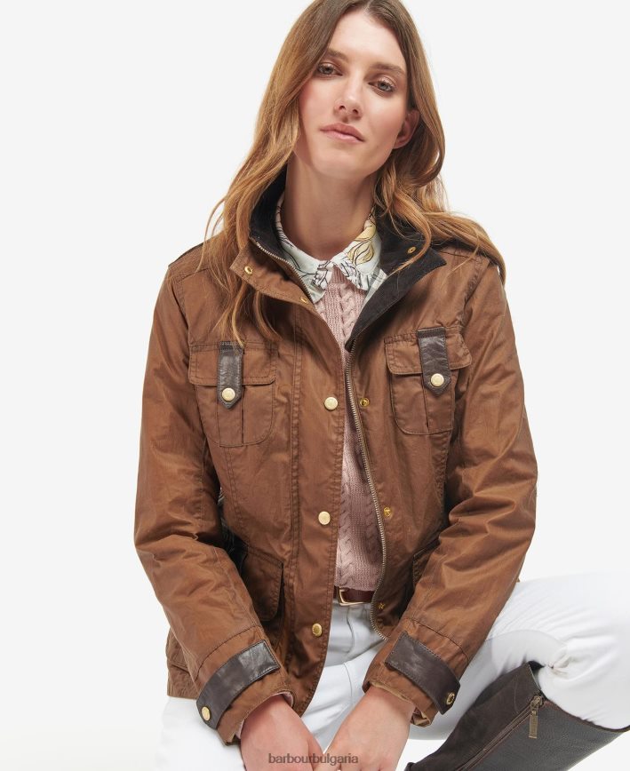 архив маслина/ант премиум отбранително восъчно яке 4FN2BH1377 Жени Barbour облекло