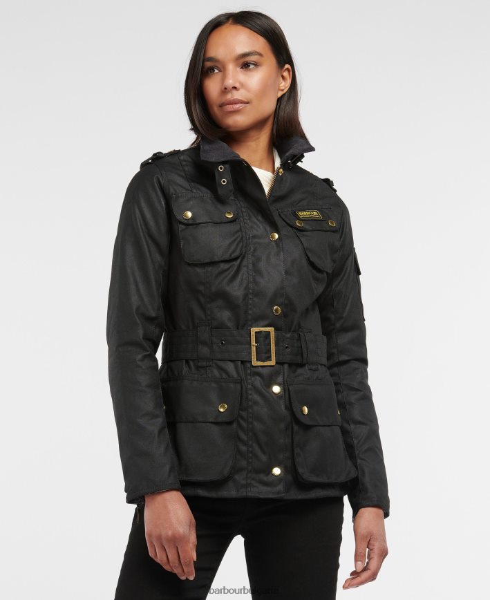 черен дамско международно восъчно яке 4FN2BH1380 Жени Barbour облекло