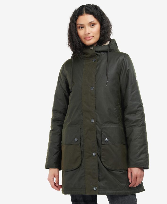 папрат/маслина/лимеада лунан восъчно яке 4FN2BH1397 Жени Barbour облекло