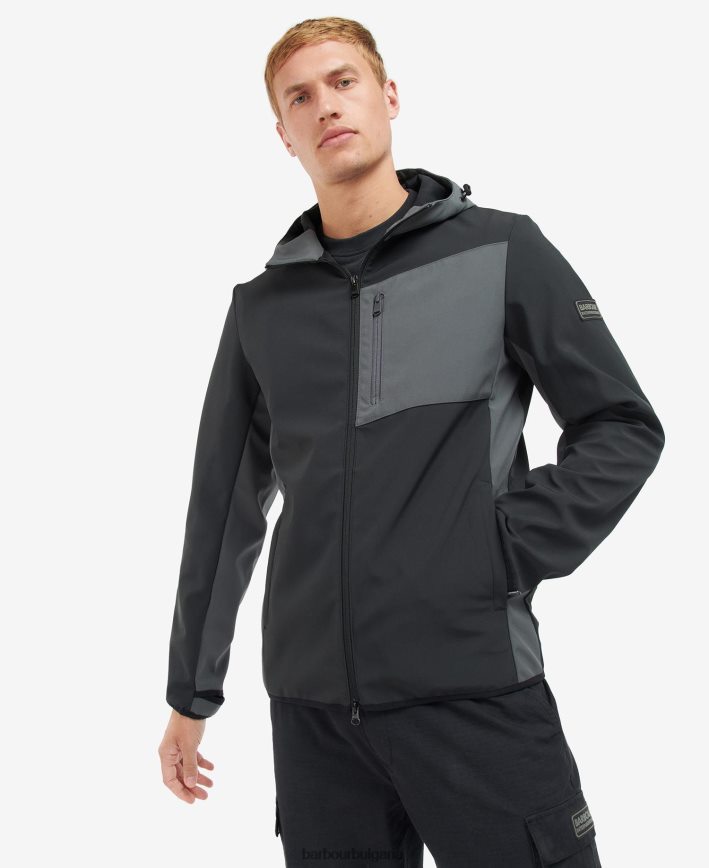 класическо черно мерсианско яке с полар 4FN2BH1134 мъже Barbour облекло