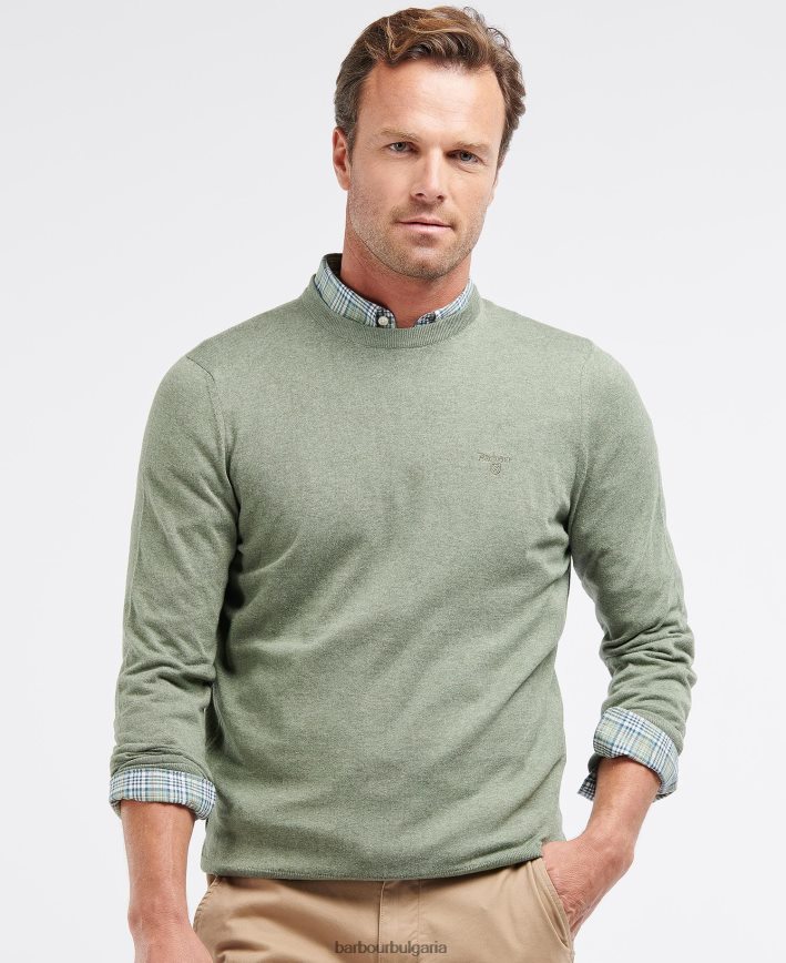 светло син лек памучен екипаж 4FN2BH1074 мъже Barbour облекло