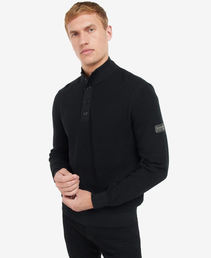 класическо черно плетен джъмпер с мъх 4FN2BH1079 мъже Barbour облекло
