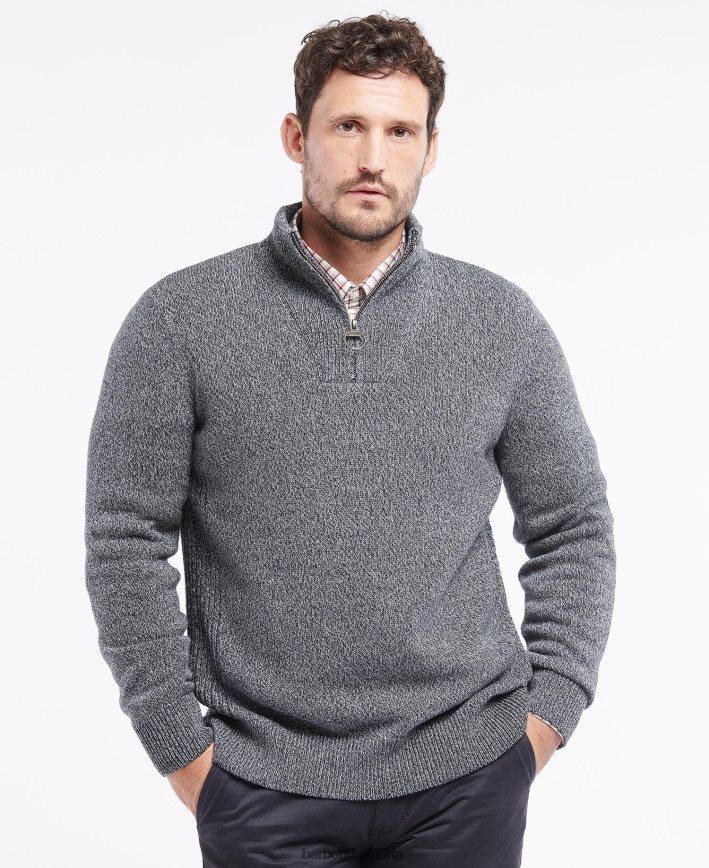 военноморски флот памучен туист Нелсън половин цип 4FN2BH1101 мъже Barbour облекло