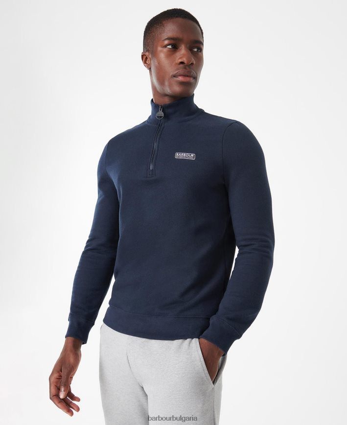 черен международен суитшърт етеричен половин цип 4FN2BH1020 мъже Barbour облекло