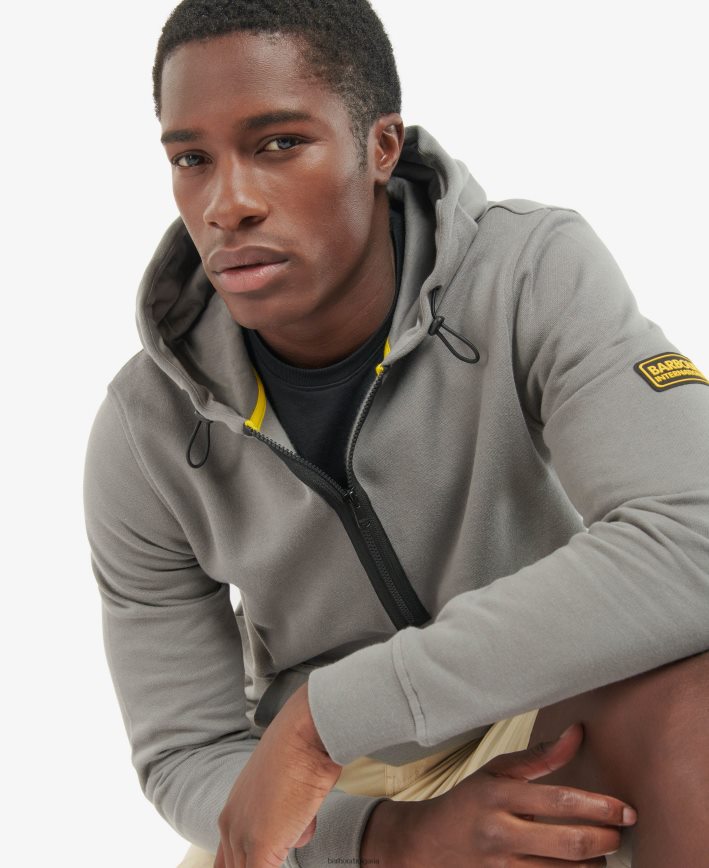 черен качулка с половин цип със значка 4FN2BH1070 мъже Barbour облекло