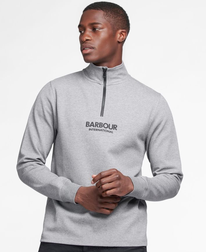 черен суитшърт с половин цип на предаване 4FN2BH995 мъже Barbour облекло