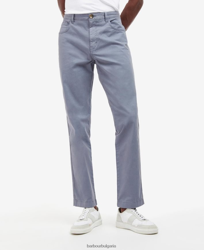 измито синьо пребоядисани панталони от кепър 4FN2BH1204 мъже Barbour облекло