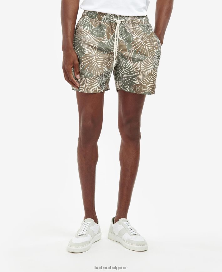 маслина бански шорти на листа 4FN2BH1206 мъже Barbour облекло