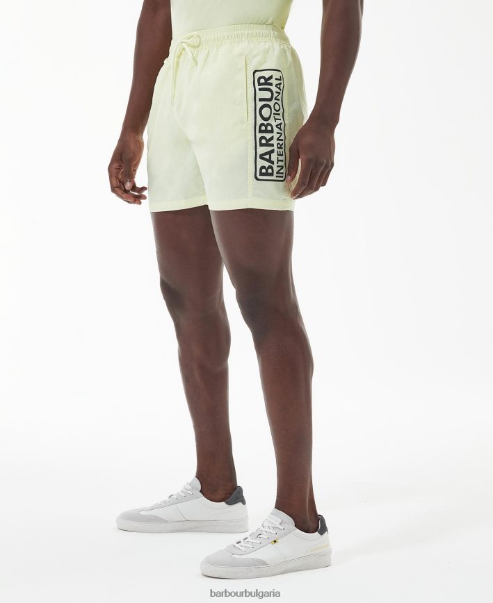 жълта мъгла бански шорти с голямо лого 4FN2BH1214 мъже Barbour облекло