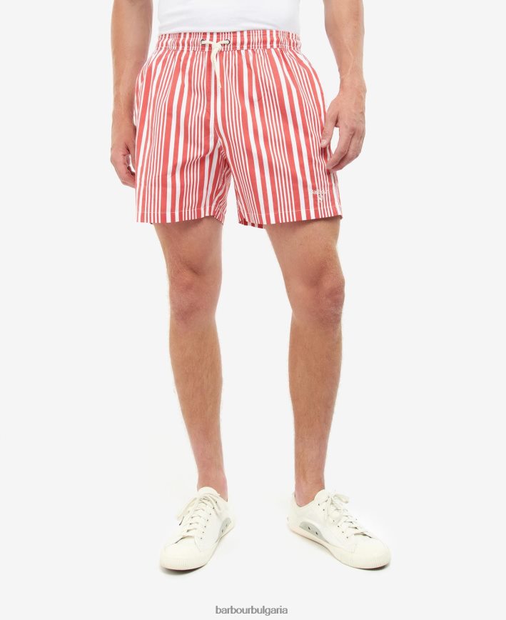 класическо червено бански шорти deckham 4FN2BH1213 мъже Barbour облекло