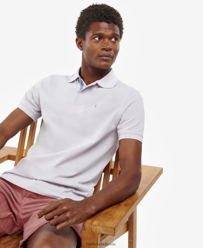 вино поло тениска с тартан пике 4FN2BH632 мъже Barbour облекло