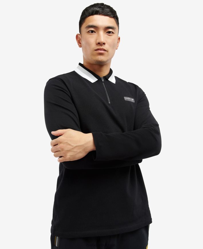 бяло поло тениска с дълъг ръкав adisham 4FN2BH681 мъже Barbour облекло