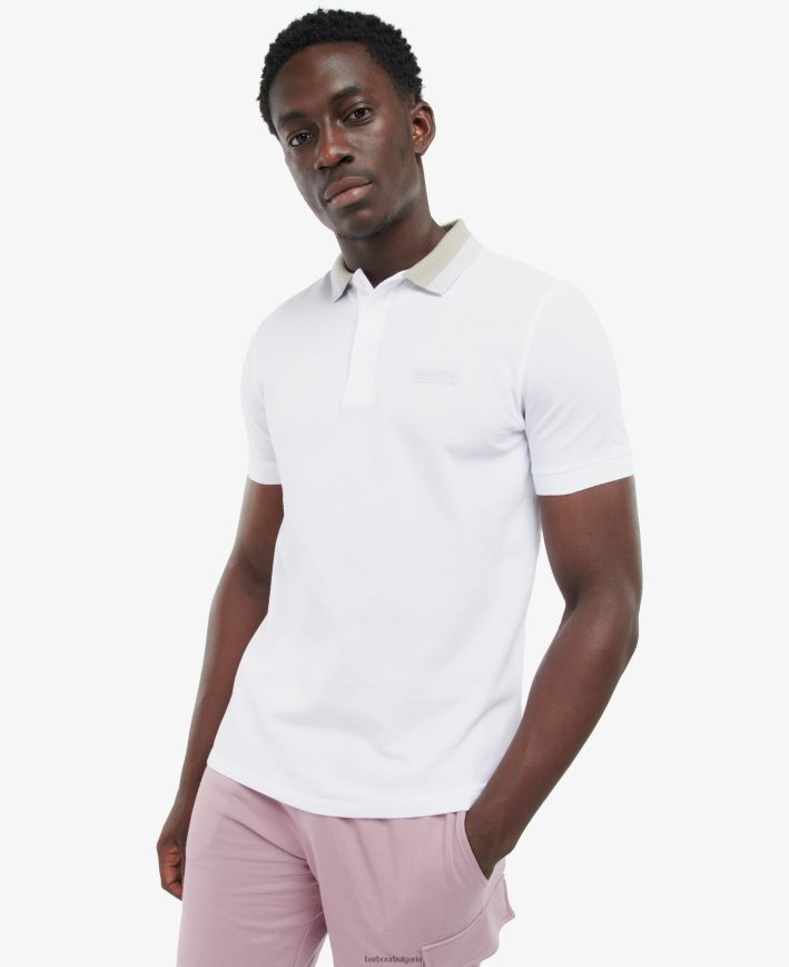 светло сив поло тениска ampere 4FN2BH550 мъже Barbour облекло