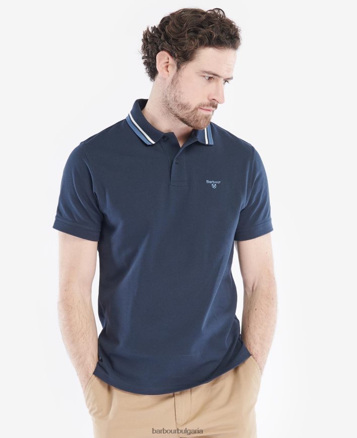 бяло поло тениска otterburn 4FN2BH539 мъже Barbour облекло