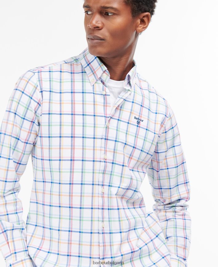 бяло кранток риза 4FN2BH312 мъже Barbour облекло