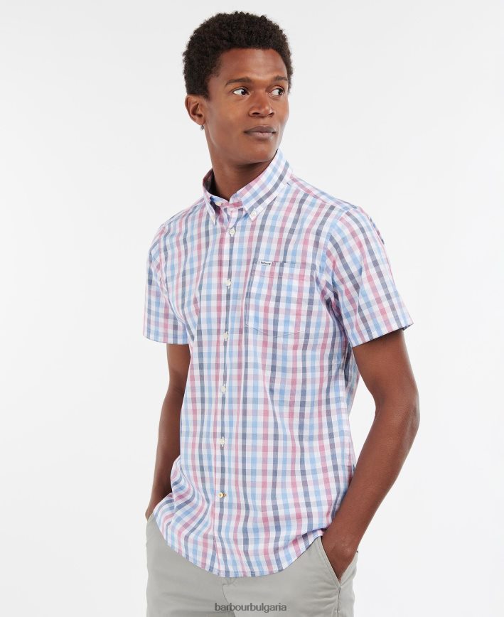 небесно синьо дълъг ръкав с къс ръкав 4FN2BH412 мъже Barbour облекло