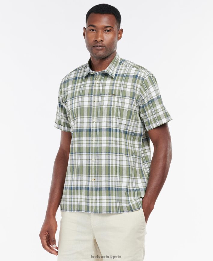 маслина лятна риза с къс ръкав bodmin 4FN2BH396 мъже Barbour облекло