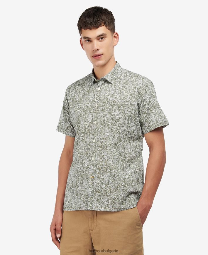 мастилено синьо лятна риза с къс ръкав braithwaite 4FN2BH503 мъже Barbour облекло