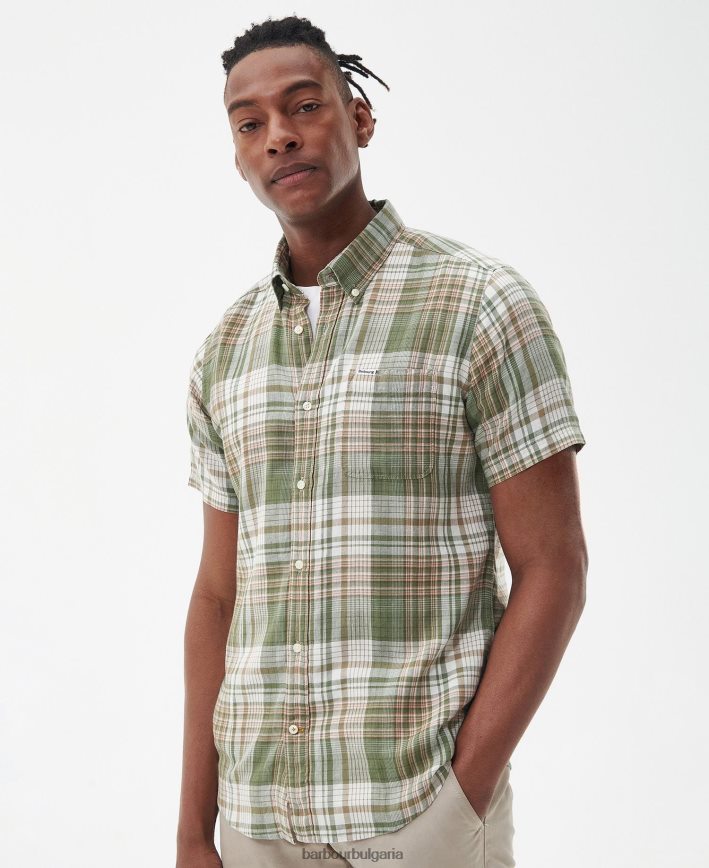 класическо бяло ellerburn ушита риза 4FN2BH404 мъже Barbour облекло