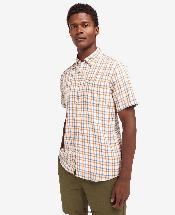 маслина шита риза wrayside 4FN2BH436 мъже Barbour облекло