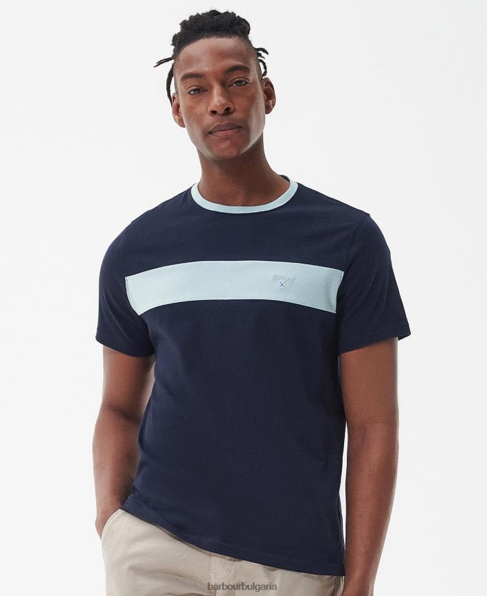 класическо бяло стеафорд панел тениска 4FN2BH763 мъже Barbour облекло