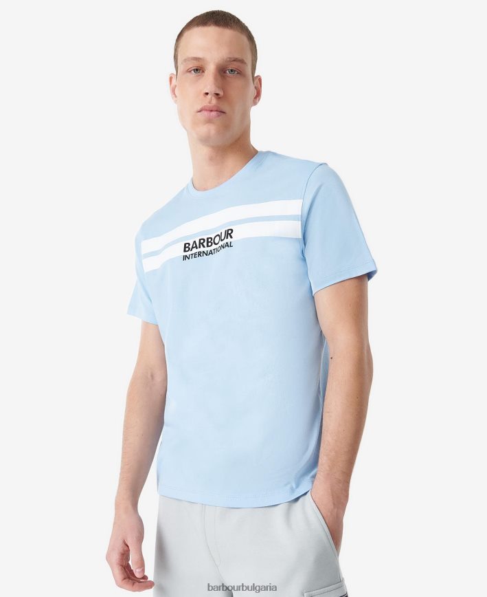 избеляло синьо висока тениска 4FN2BH873 мъже Barbour облекло