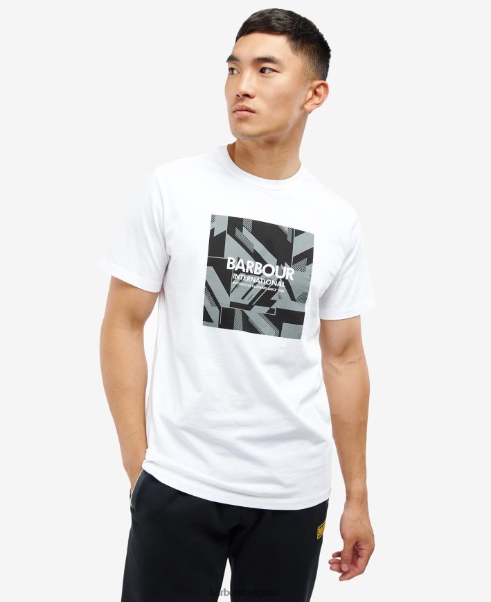 класическо бяло дарвен тениска 4FN2BH902 мъже Barbour облекло