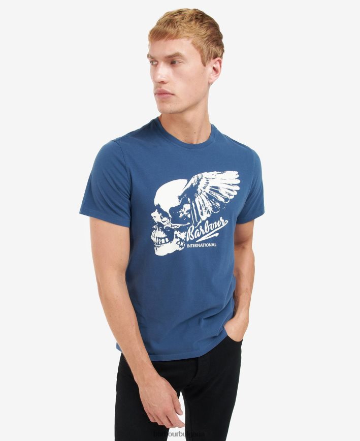 състезателно зелено изгодна тениска с графичен принт 4FN2BH929 мъже Barbour облекло