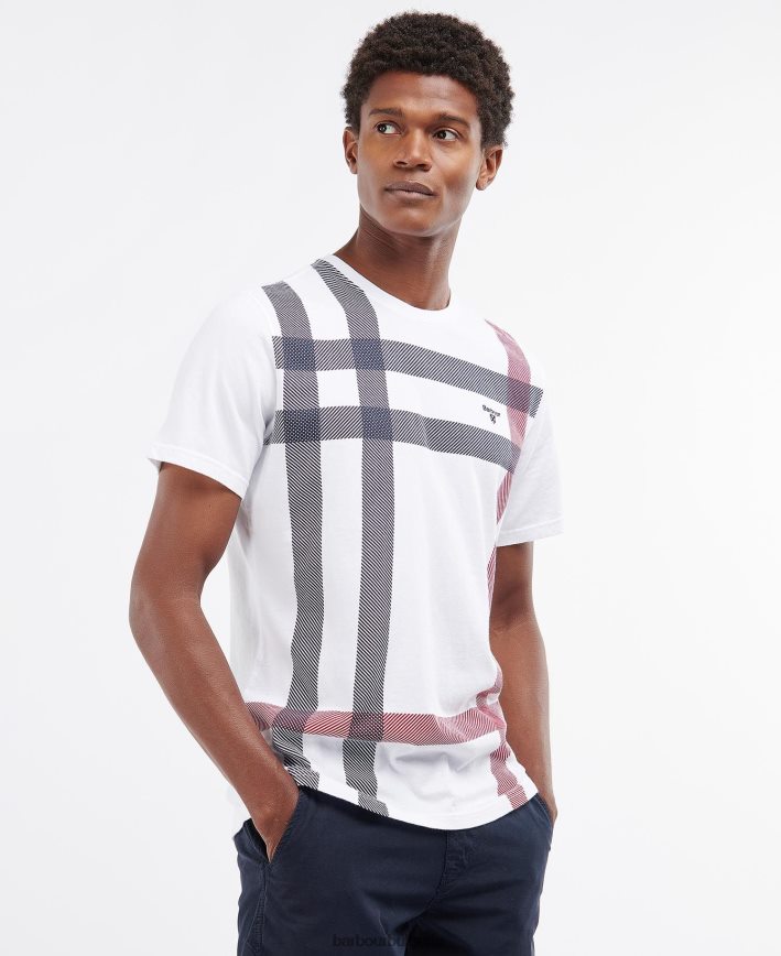 бяло нормална тениска 4FN2BH962 мъже Barbour облекло