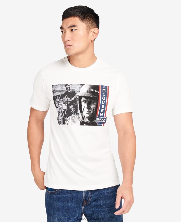 бледо небе тениска с графики на харис 4FN2BH969 мъже Barbour облекло